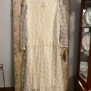 Vintage Scott McClintock Lace Long Sleeve Dress